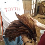 A stack of aged leaves, ready to go on to a pallet.