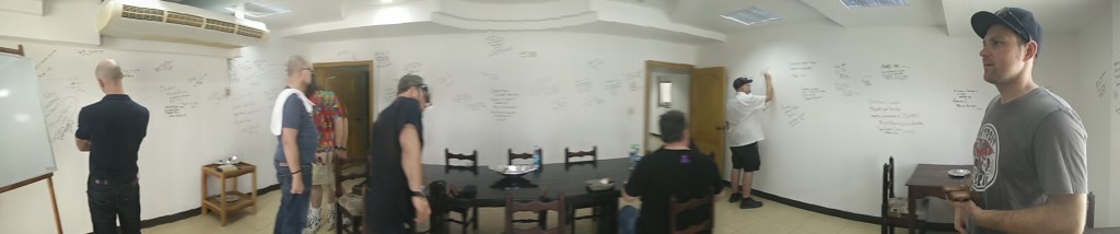 The Conference Room with various tour-taker signatures.